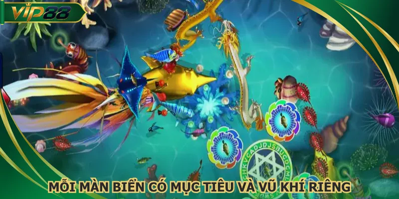 Mỗi màn biển có mục tiêu và vũ khí riêng