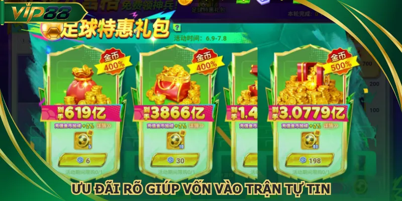 Ưu đãi rõ giúp vốn vào trận tự tin